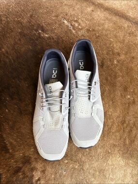 On Running Men's Athletic Sneakers — Light Beige and Gray